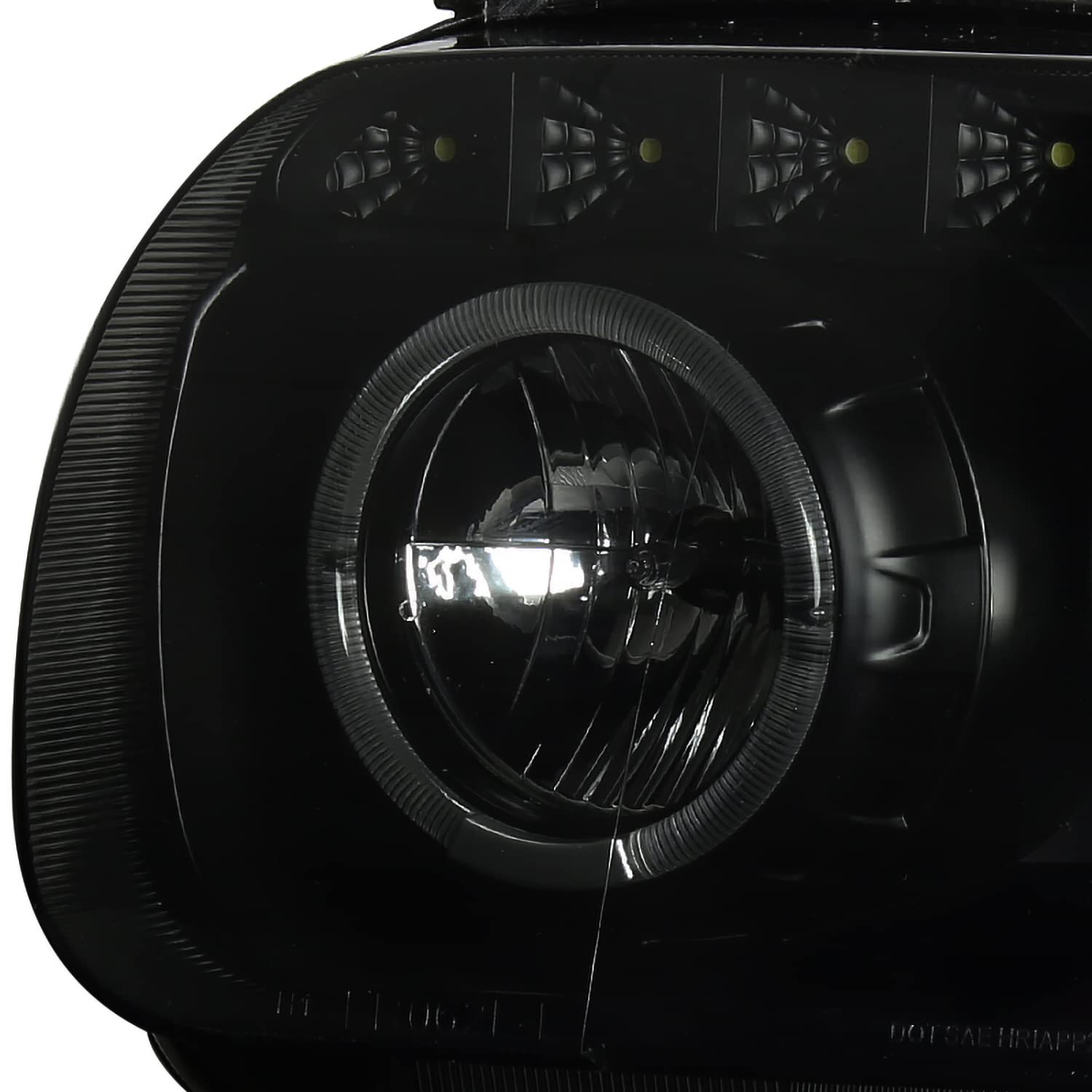 Dual Halo SMD LED DRL Projector Headlights SPEC-D TUNING Black Smoke Compatible with 2005-2007 Ford Escape, Left + Right Pair Headlamps Assembly
