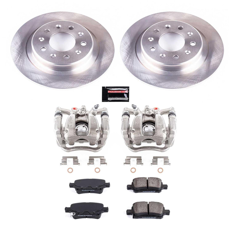 Power Stop KCOE7717 Replacement Autospecialty Rear Caliper Kit-Rotors, Ceramic Brake Pads, Calipers For LaCrosse, Regal Sportb, Regal TourX, Chevy Malibu, GMC Terrain [Model Specific]