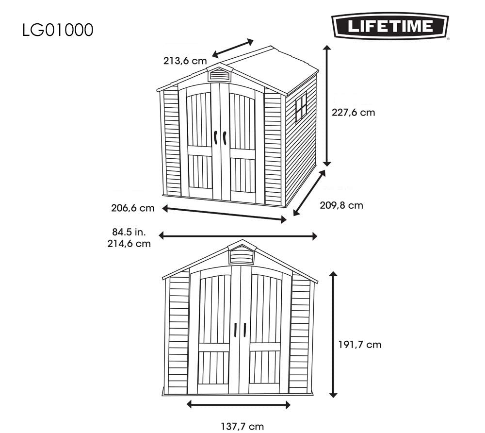 Outdoor Storage Shed 7' X 7' LIFETIME