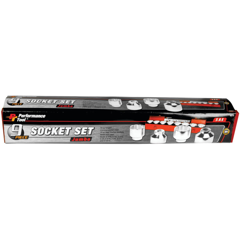 W1179 Performance Tool 9-Piece 3/4-Inch Drive Jumbo Socket Set