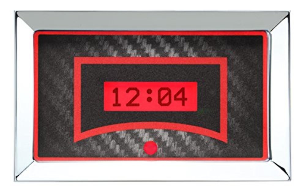 Dakota Digital 57 Chevy Clock Car Gauge for VHX gauges only Carbon Fiber Red Backlighting VLK-57C-C-R