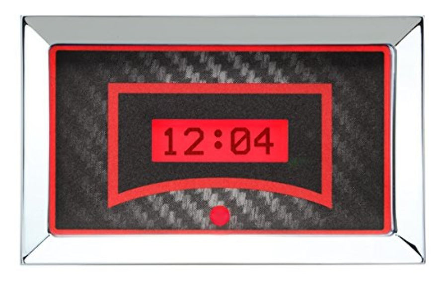 Dakota Digital 57 Chevy Clock Car Gauge for VHX gauges only Carbon Fiber Red Backlighting VLK-57C-C-R