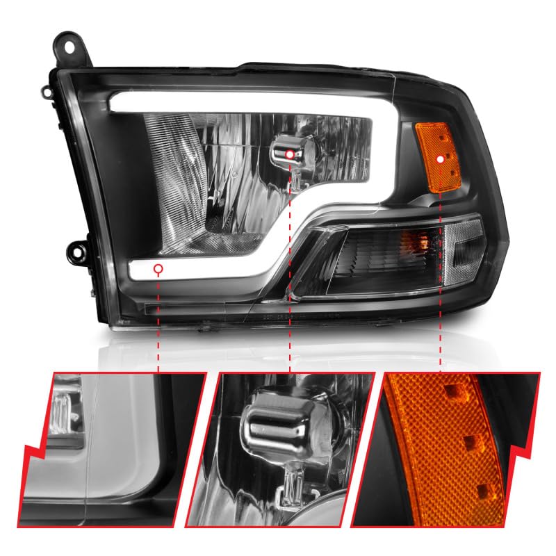 Crystal ANZO USA Headlights fits Dodge Ram 1500, Clear