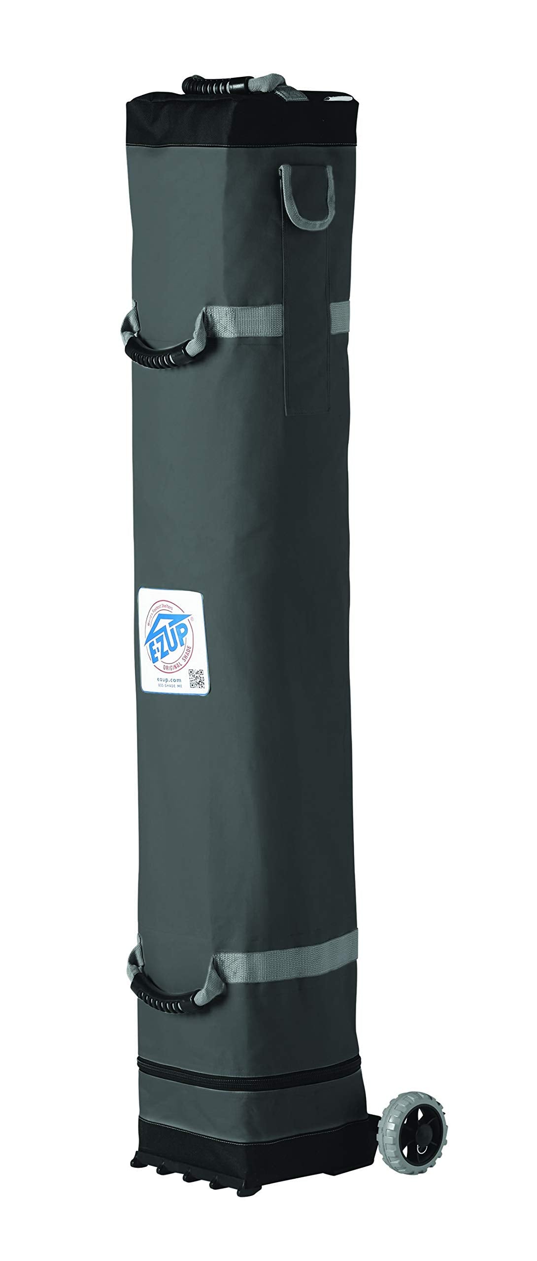 E-Z UP Instant Shelter Pyramid Canopy, 10' x 10' with Wide-Trax Roller Bag & 4 Piece Spike Set, Limeade