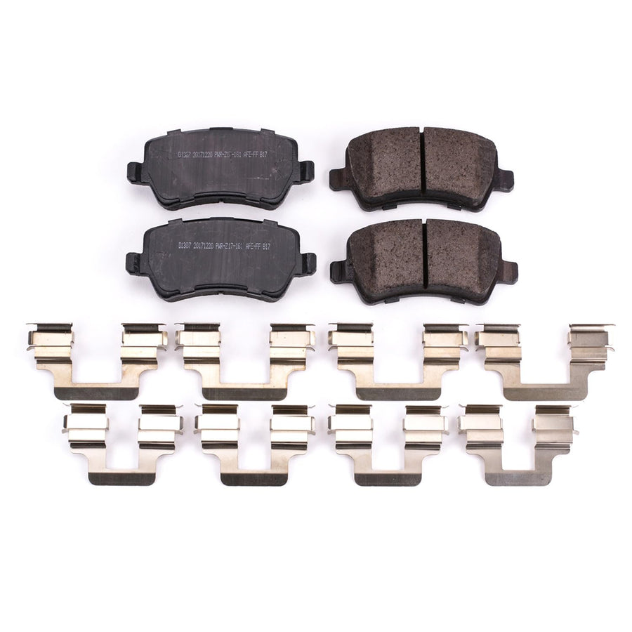 Power Stop Z17 17-1307 Rear Ceramic Brake Pads with Hardware For LR2, Range Rover Evoque, S60, S60 Cross Country, S80, V60, V60 Cross Country, V70, XC60, XC70 [Model Specific]