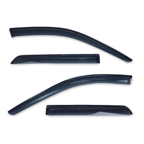TrailFX Rain Guard 4 Piece Fits 2011-2025 Dodge Durango Low Profile Tape-On Smokes Window Vents Acrylic Rainguards Outside Channel Mount Set of 4 Rain Guards TrailFX 4267H