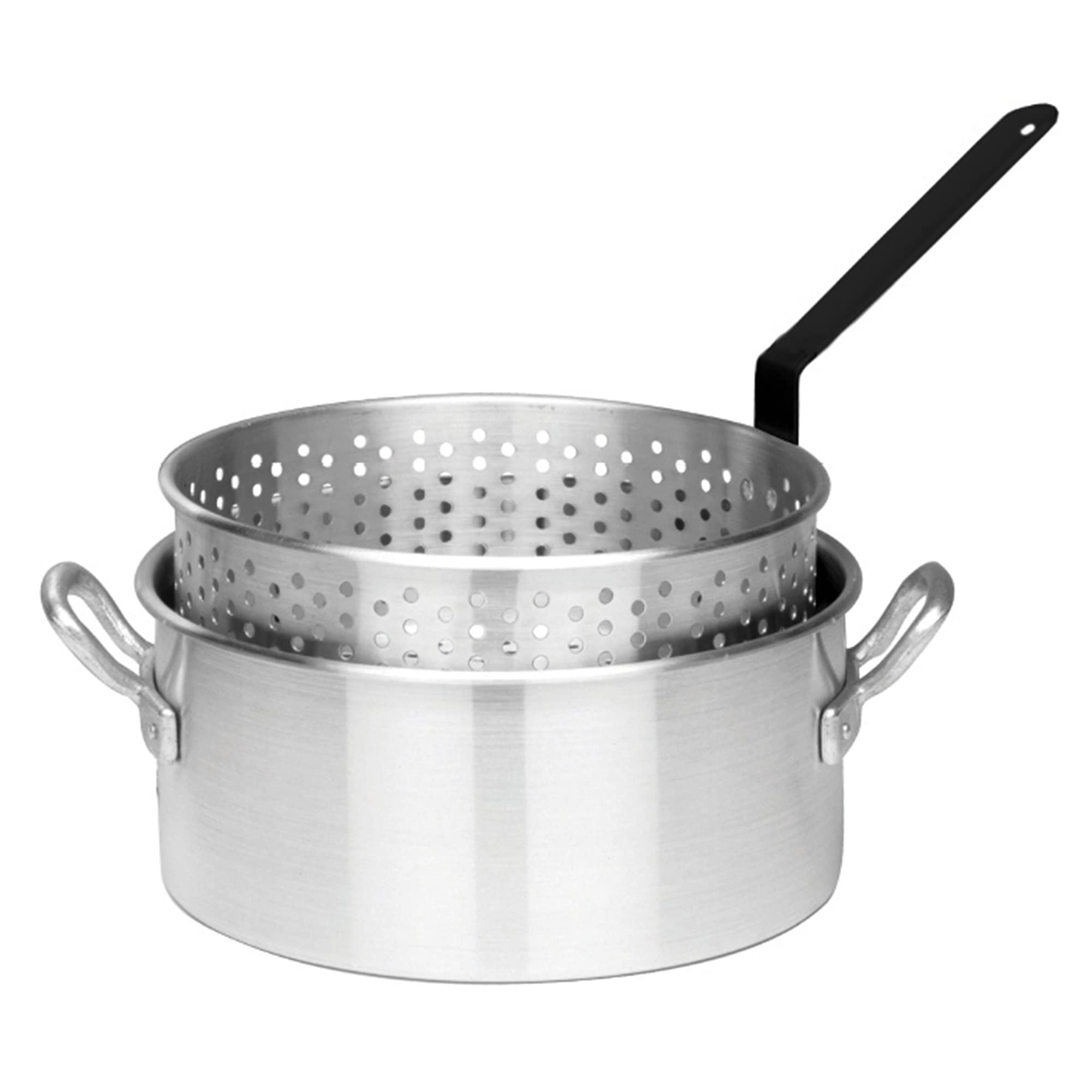 Bayou Classic 10-qt Aluminum Fry Pot 4010 Features Heavy-Duty Riveted Handles Perforated Aluminum Basket Perfect For Frying Shrimp Chicken Hushpuppies and Fries