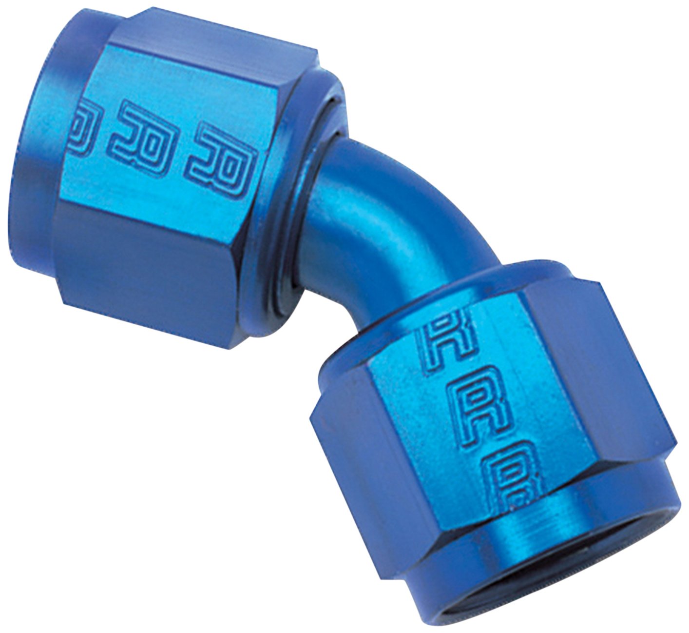 Edelbrock/Russell 640060 45-Degree Blue Anodized Aluminum -10AN Swivel Coupler
