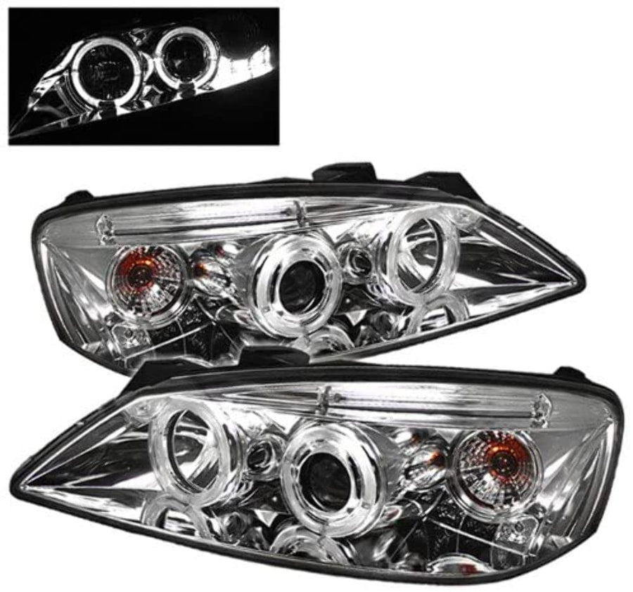 Chrome/Clear Spyder Auto 5011602 LED Halo Projector Headlights