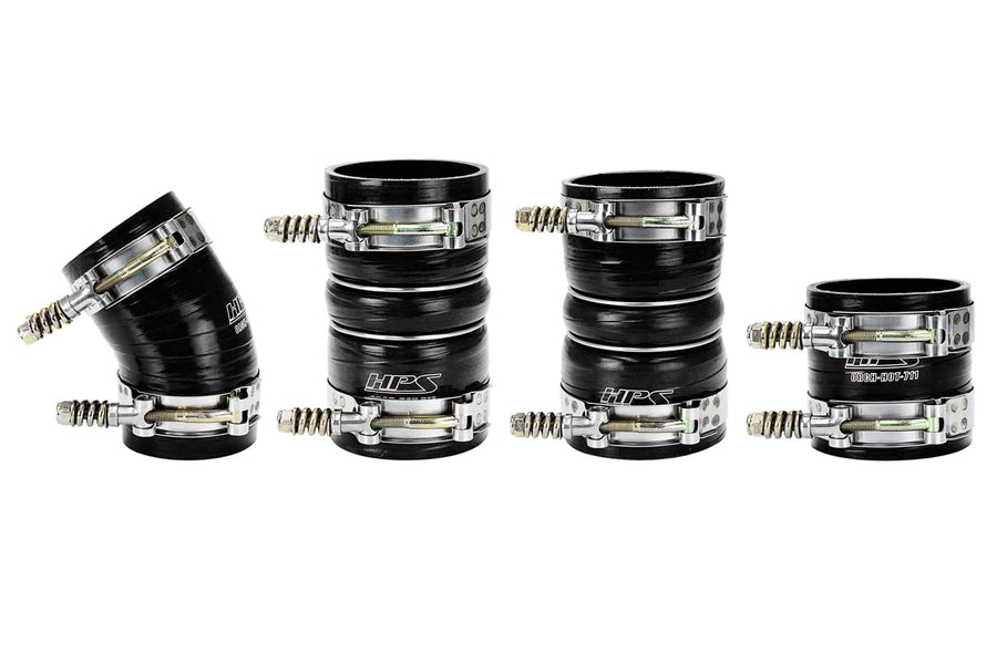 HPS Performance Black Ultra High Temp Reinforced Silicone Hose Boots Kit Intercooler Compatible for 2005-2007 Ford F250 F350 F450 Superduty 6.0L PowerStroke Diesel, 57-1537-BLK