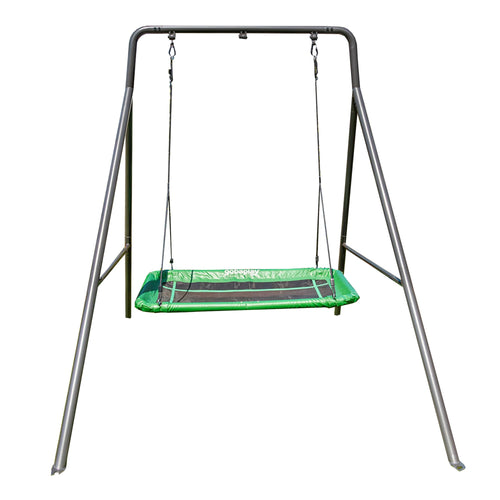 FlyMax Rectangle Tree Swing gobaplay, 46" x 25" Outdoor Platform Saucer Seat for Backyard Swing Set, Green - (Swingset Frame Not Included)