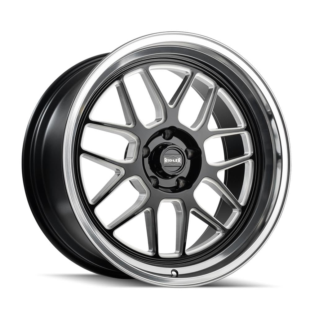 611 RIDLER 611 Gloss Black Milled with Diamond Cut Lip 20X10 5-120.65 0MM 83.82MM