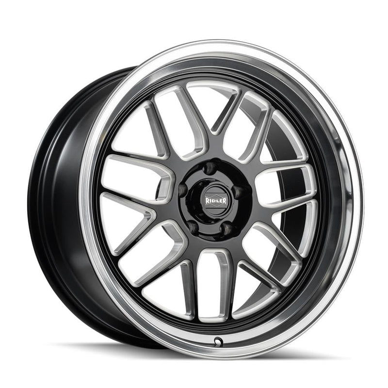 611 RIDLER 611 Gloss Black Milled with Diamond Cut Lip 20X10 5-120.65 0MM 83.82MM