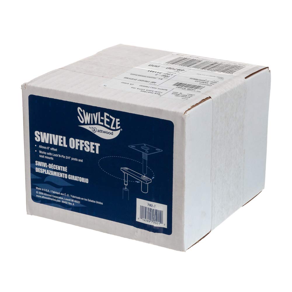 Swivl-Eze Zinc-Plated Steel 6-Inch Swivel Offset Marine Boat Seat Mount 7062-3
