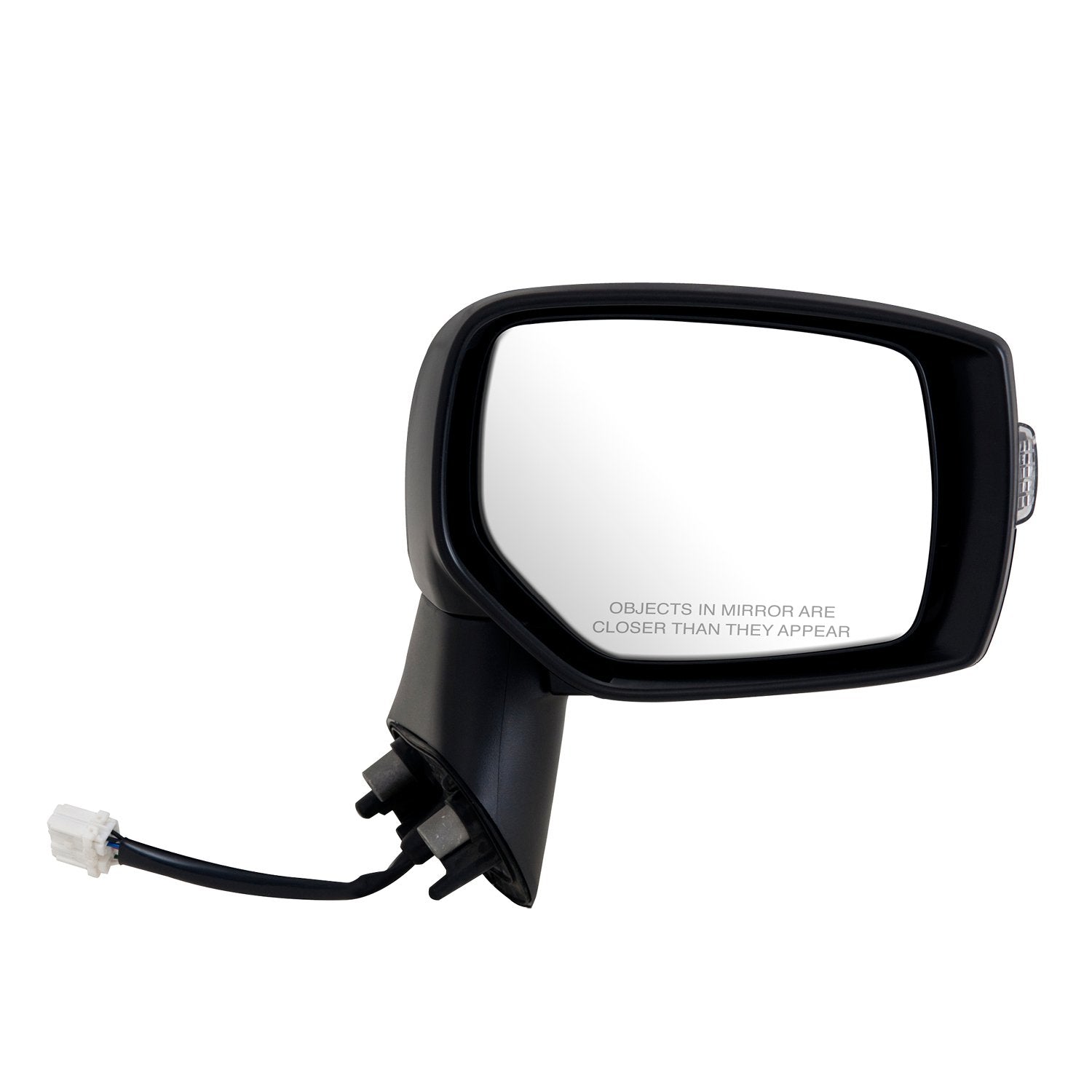 Passenger Side Mirror for Subaru Crosstrek, Impreza Sedan/Wagon, Hybrid, WRX, Textured Black w/PTM Cover, Foldaway, with Turn Signal, Heated Power