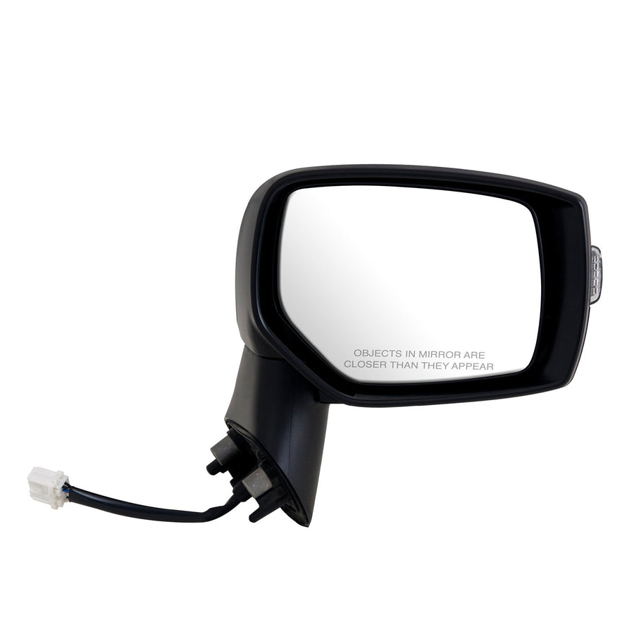 Passenger Side Mirror for Subaru Crosstrek, Impreza Sedan/Wagon, Hybrid, WRX, Textured Black w/PTM Cover, Foldaway, with Turn Signal, Heated Power