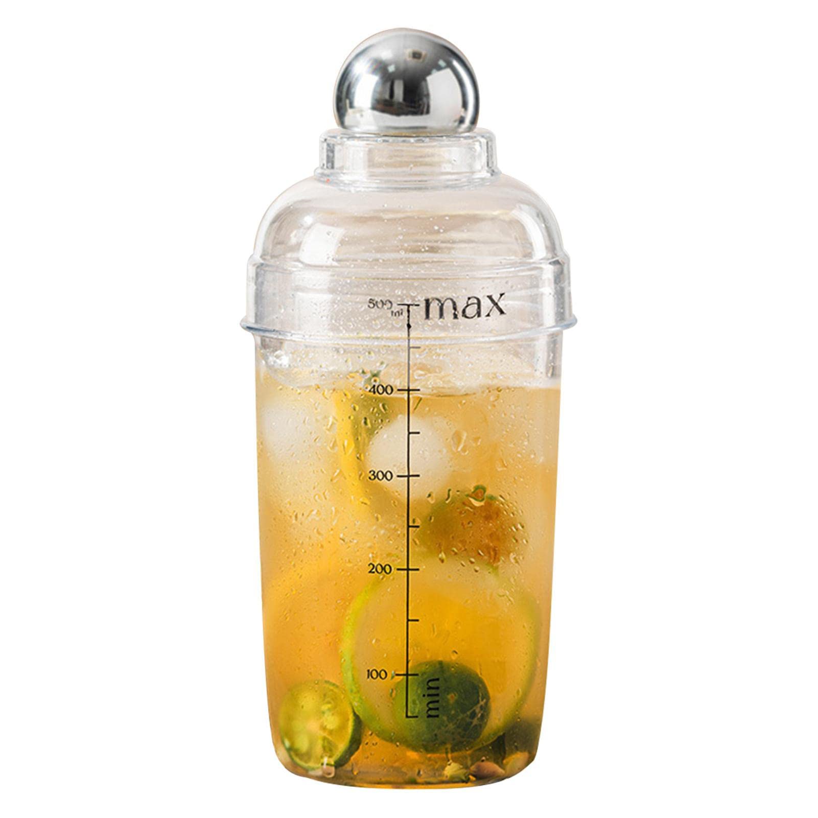 Cocktail Cup Shaker,Exquisite Manual Drink Mixing Boba Tea 500ml | Food Grade Cocktail Mixing Glass, Professional Margarita Mixer, Aakg