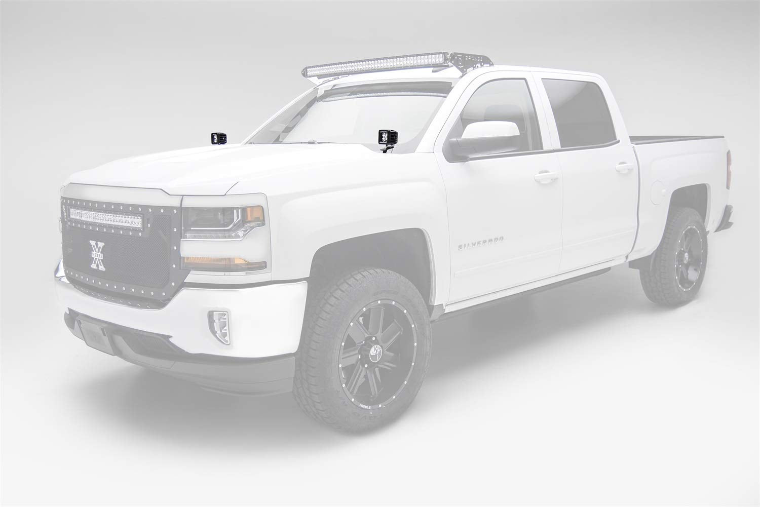 ZROADZ LED Ditch Hood Hinge Kit - Compatible w/ 2014-2018 GMC Sierra 1500 - Incl. (2) 3 Inch Pod LED Lights - Mild Steel Gloss Black Finish - Easy Bolt-On Installation - PN #Z362081-KIT2