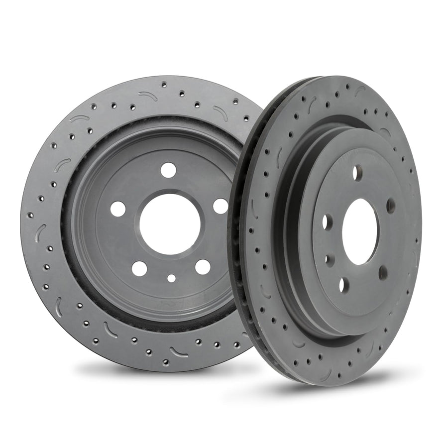 Talon Cross-Drilled and Slotted Vented Rotor, Hawk Performance Brakes, 12.4 in. Diameter, 1.89 in. Height