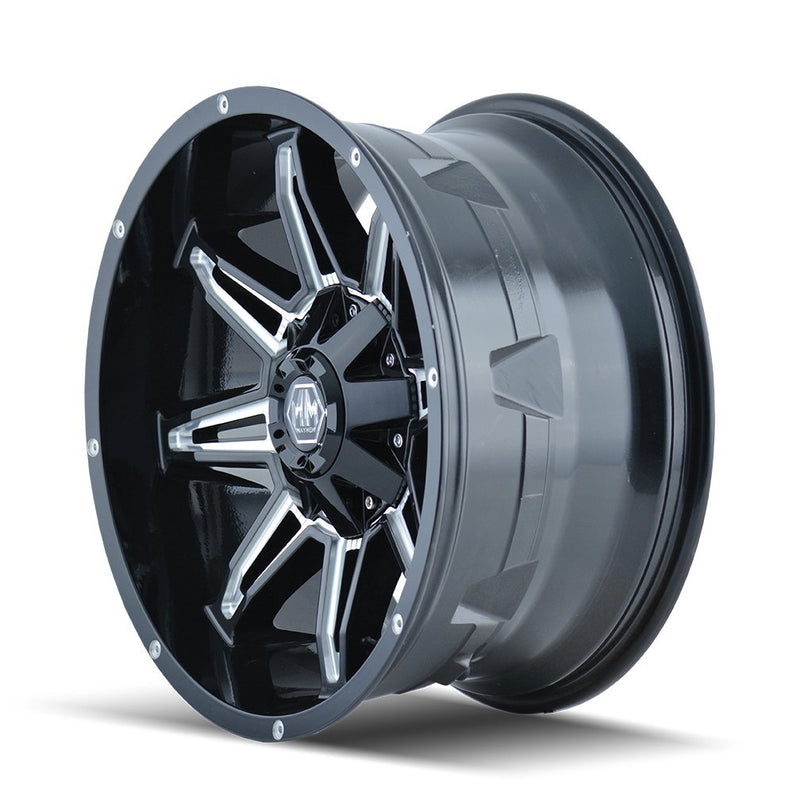 Black/Milled Mayhem Rampage 8090 Spokes Wheel (20 x 9. inches /5 x 127 mm, 0 mm Offset)