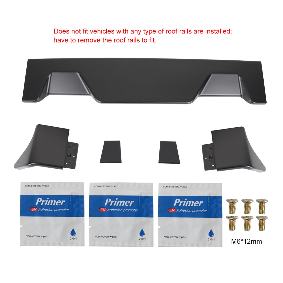 Matte Black SPEC-D TUNING Rear Roof Spoiler Cab Wing For 2013-2018 Dodge Ram 1500 Models
