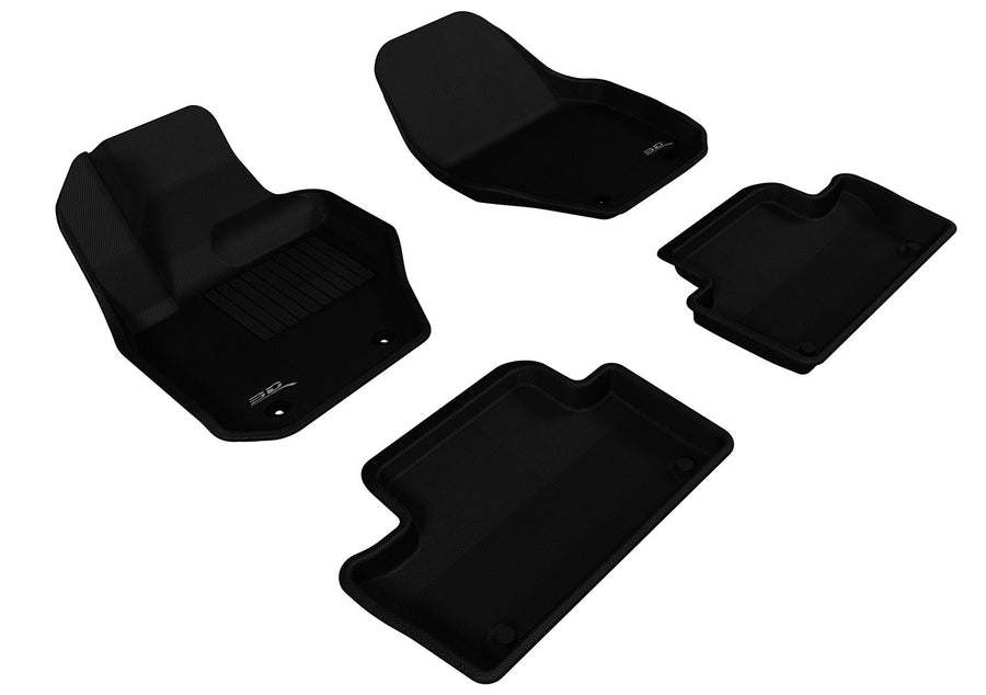 L1VV01501509 3D MAXpider All-Weather Floor Mats for Volvo XC60 2010-2017 Custom Fit Car Floor Liners, Kagu Series (1st & 2nd Row, Black)