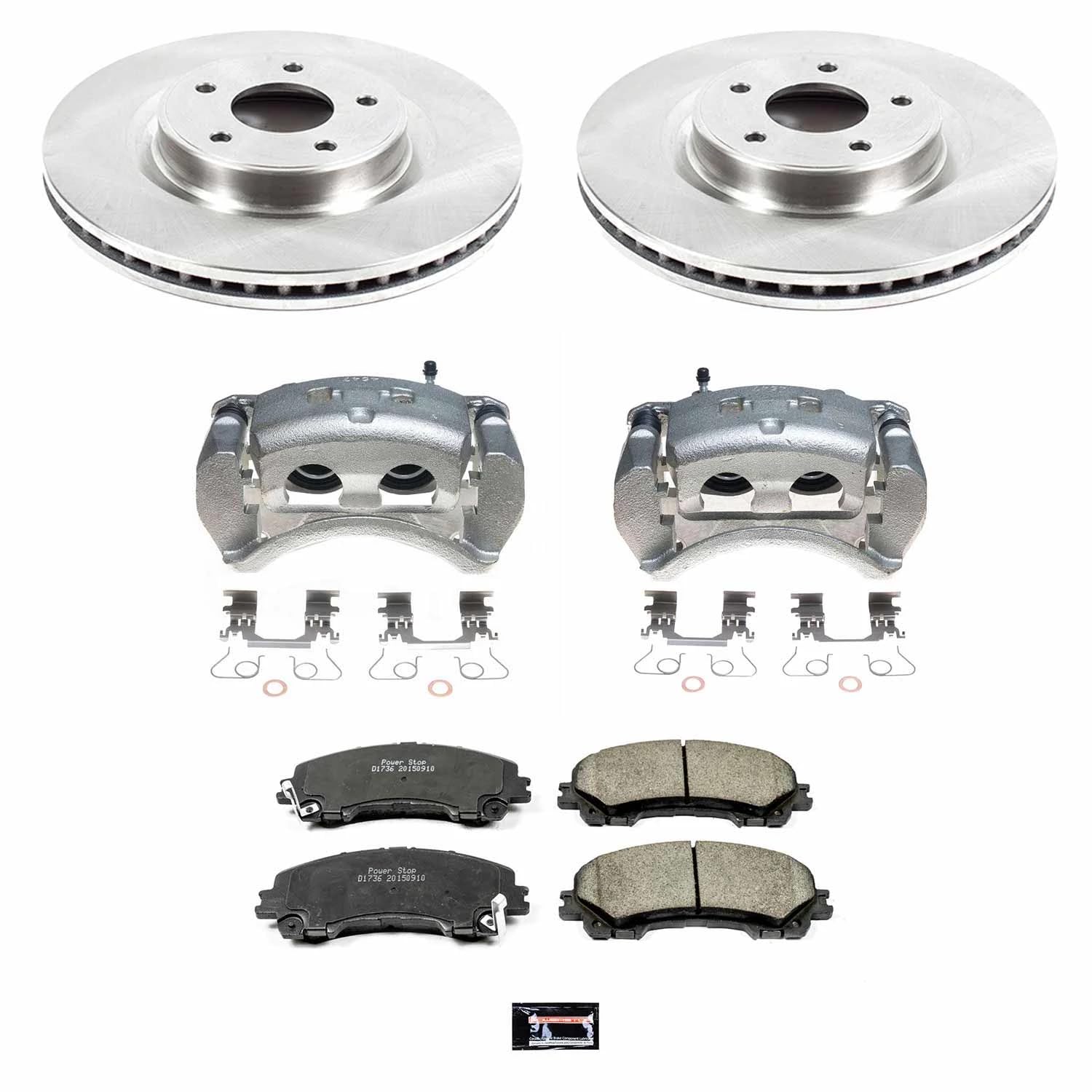 Power Stop KCOE6944 Front Brake Caliper Kit- Brake Rotors, Brake Pads & Calipers For INFINITI Q50, INFINITI Q60, INFINITI QX50, Nissan Z [Model Specific]