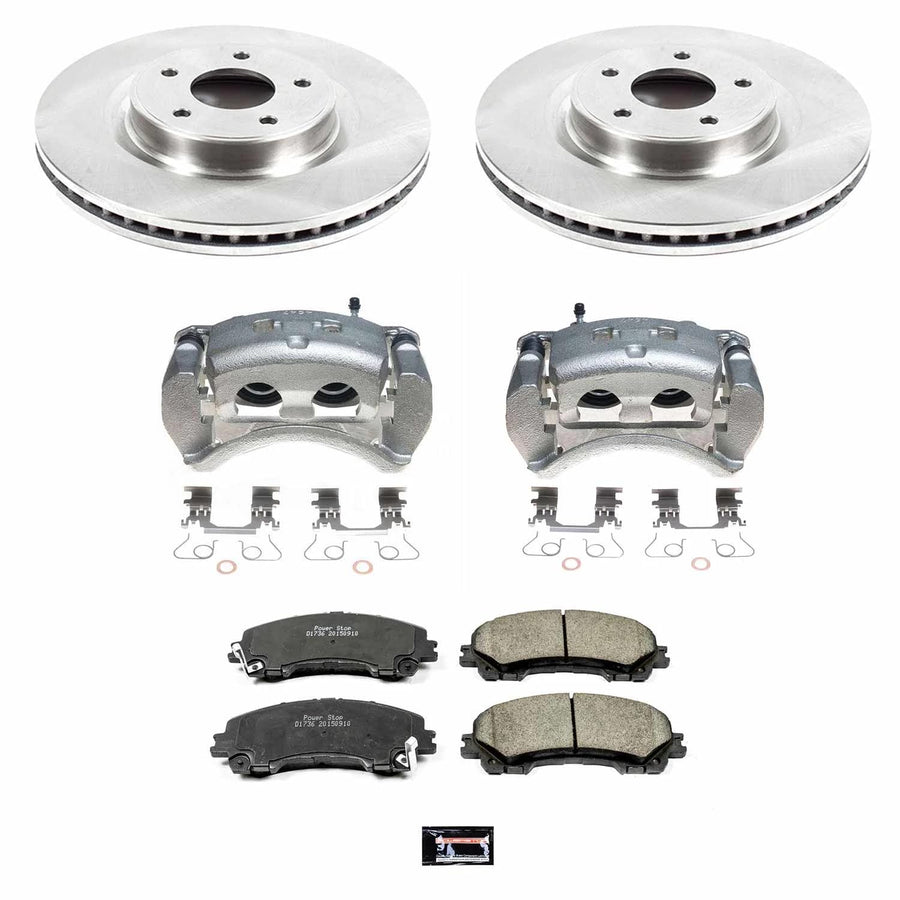 Power Stop KCOE6944 Front Brake Caliper Kit- Brake Rotors, Brake Pads & Calipers For INFINITI Q50, INFINITI Q60, INFINITI QX50, Nissan Z [Model Specific]