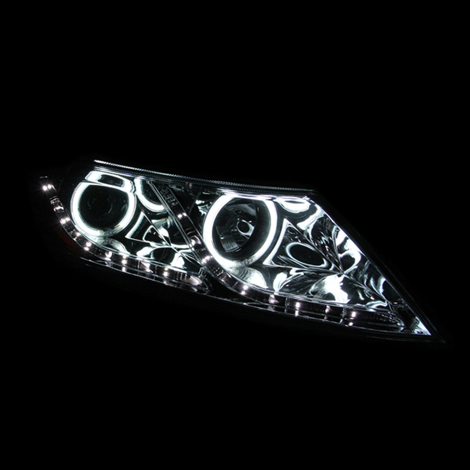 Chrome/Clear/Amber Halogen Projector Headlight AnzoUSA for Kia Forte