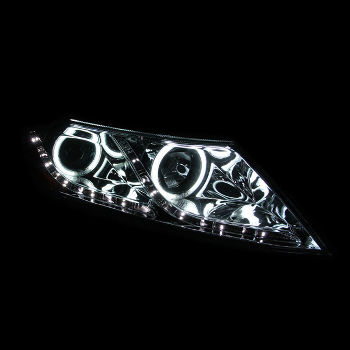 Chrome/Clear/Amber Halogen Projector Headlight AnzoUSA for Kia Forte