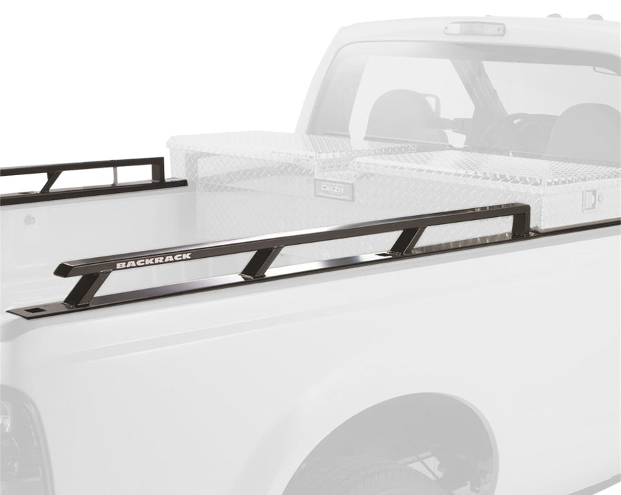 BACKRACK RealTruck Side Rails to use w/ 21" Toolbox | Black, No Drill | 80523TB | Fits 2015-2025 Ford F-150 8' Bed