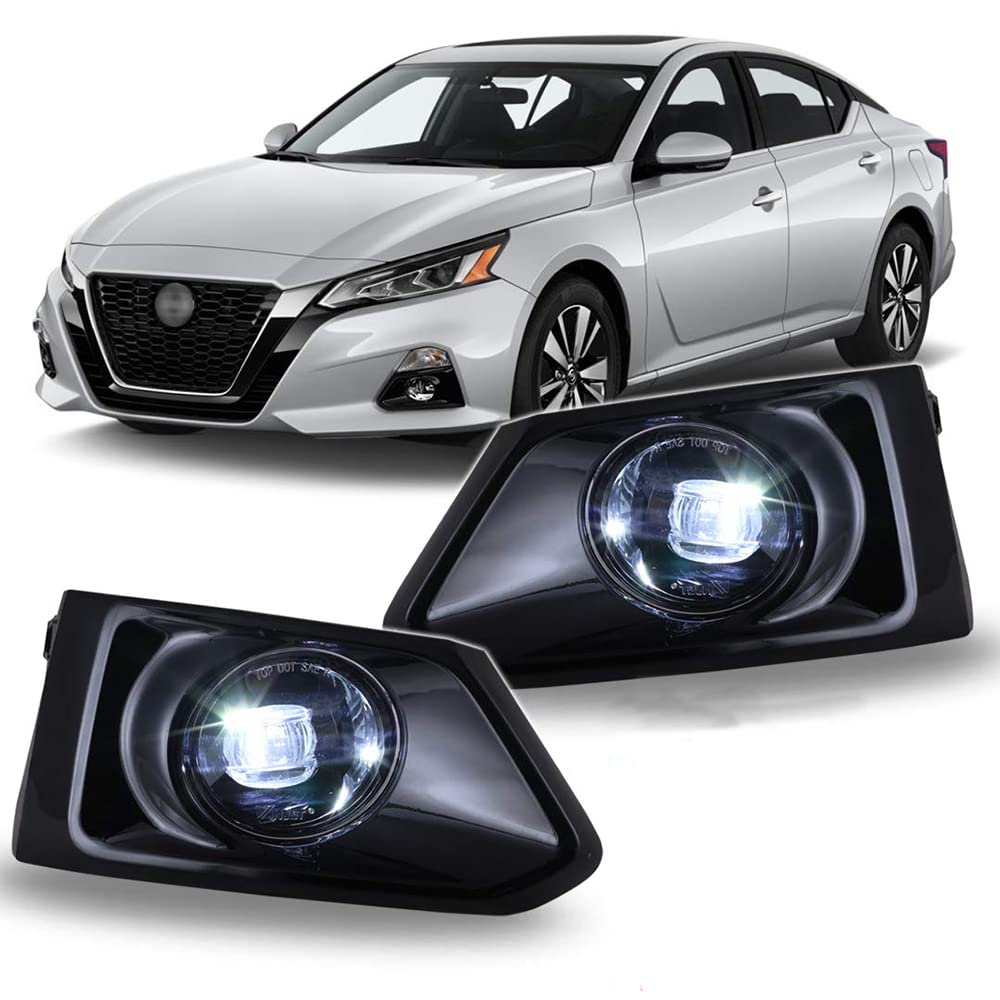 Fog Lights Winjet Compatible with [2019 2020 2021 2022 Nissan Altima] Driving LED Fog Lights + Switch + Wiring Kit