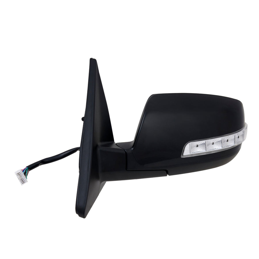 Driver Side Fit Mirror for Kia Sorento, Textured Black w/PTM Cover, w/Turn Signal, Memory, Power Folding, w/o Blind spot Detection, Heated Power