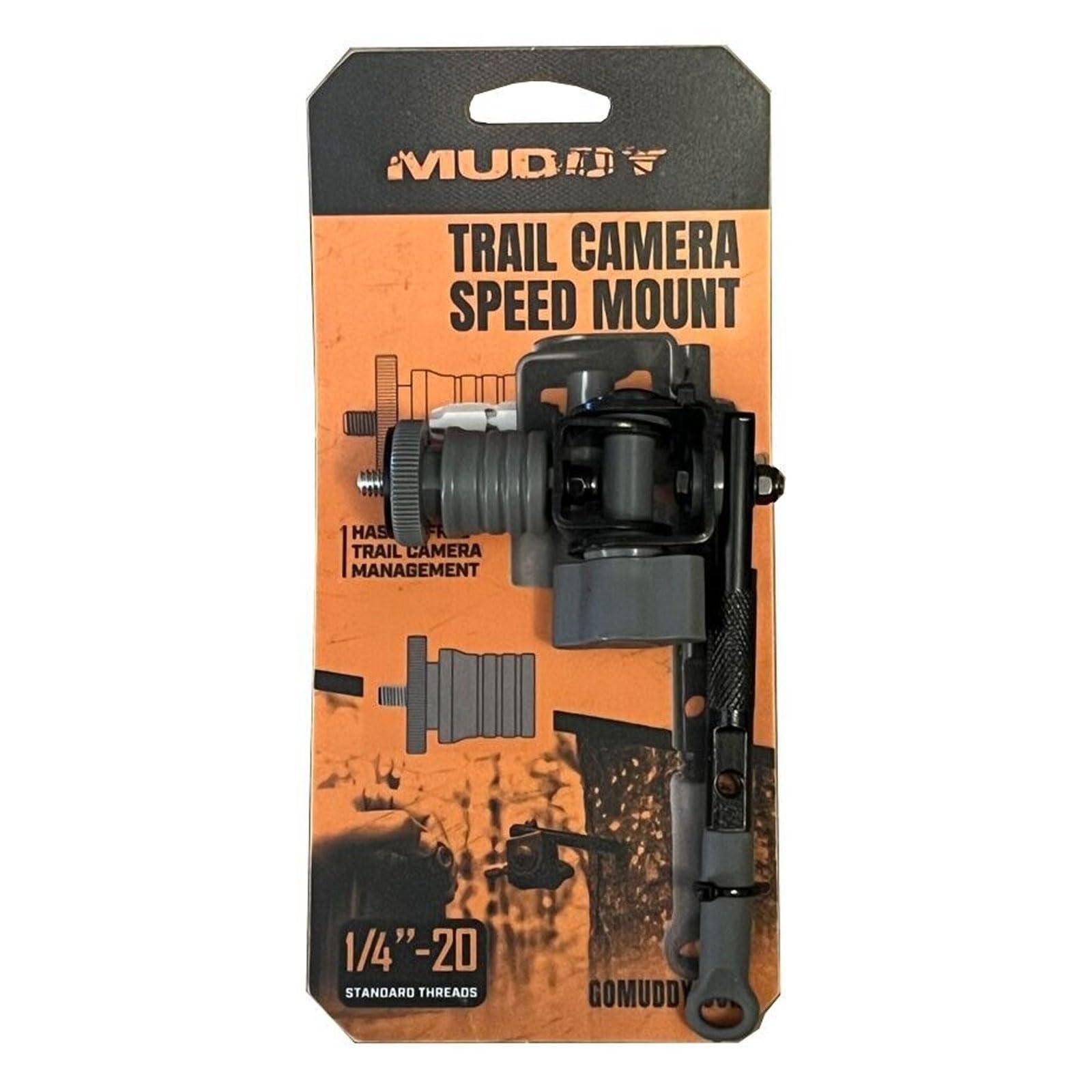 Muddy Adjustable Durable Steel Portable Easy-to-Install Quick Socket Adaptor Hunting Outdoor Trail Camera Speed Mount | Works on Cameras with 1/4" - 20 Threads