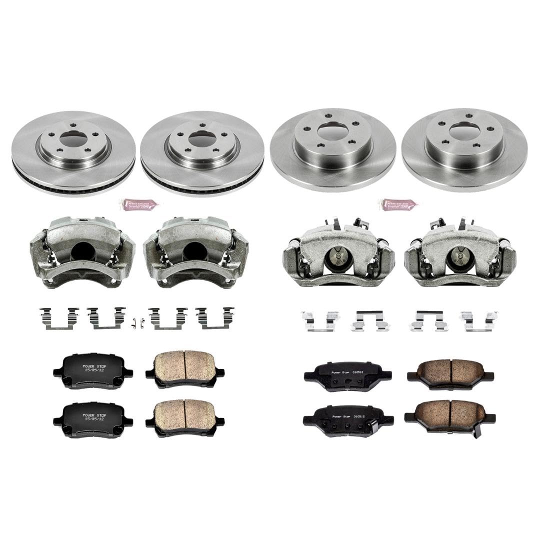 Power Stop KCOE2731A 1-Click Autospecialty OE Replacement Brake Kit with Calipers For Chevrolet Malibu 2009-2012, Pontiac G6 2009-2010, Saturn Aura 2009 [Model Specific]