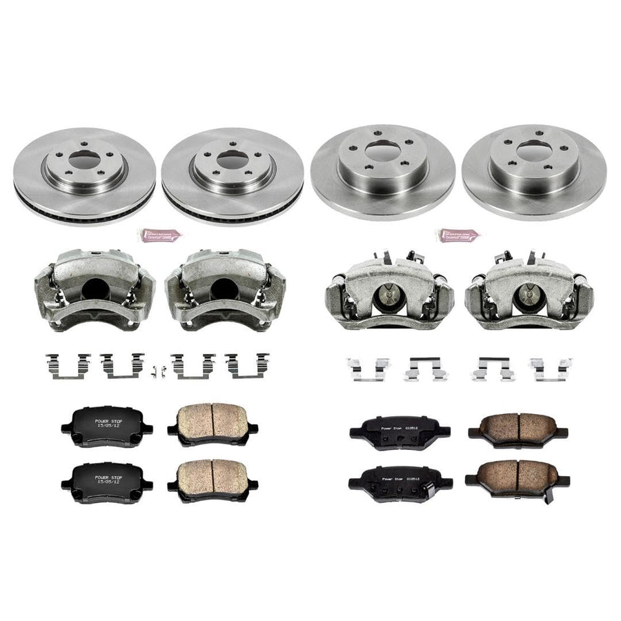 Power Stop KCOE2731A 1-Click Autospecialty OE Replacement Brake Kit with Calipers For Chevrolet Malibu 2009-2012, Pontiac G6 2009-2010, Saturn Aura 2009 [Model Specific]