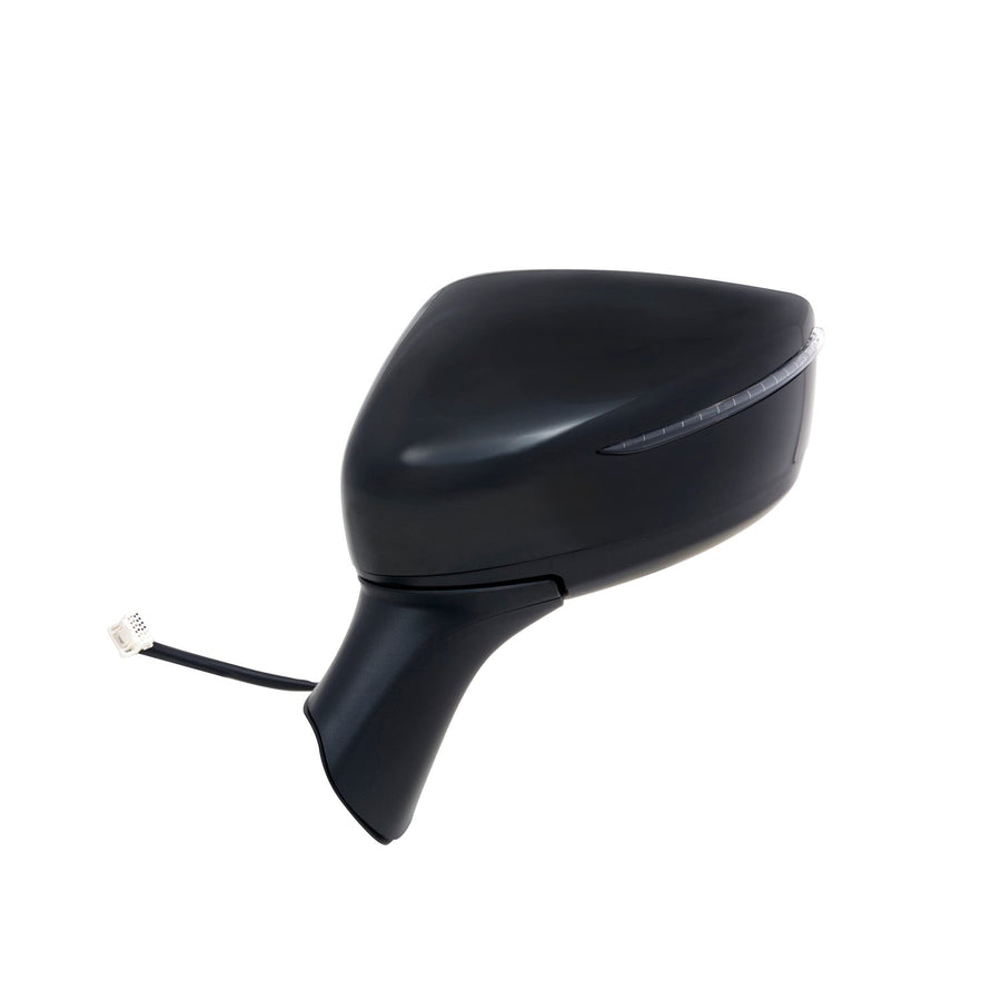 Mirror Driver Side for Nissan Versa Note Hatchback SR Model, Textured Black w/PTM Cover, w/Turn Signal, Foldaway, w/o CCD Camera, Power