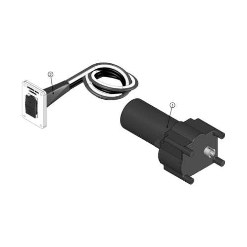 Lippert Replacement Power Gear RV Landing Gear Motor & IP-Rated Switch Kit with Wiring Harness, Easy to Install - 217884
