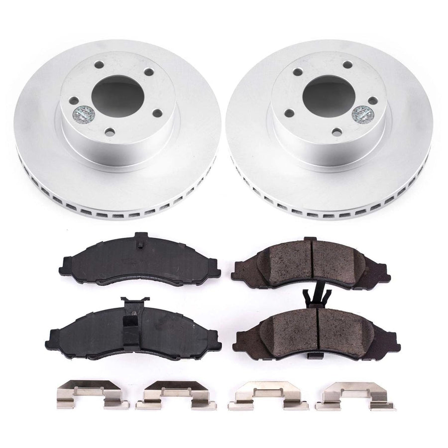 Power Stop Front Coated Brake Rotors and Z17 Ceramic Brake Pads Kit CRK2965 For Pontiac GTO 2004 [Model Specific]