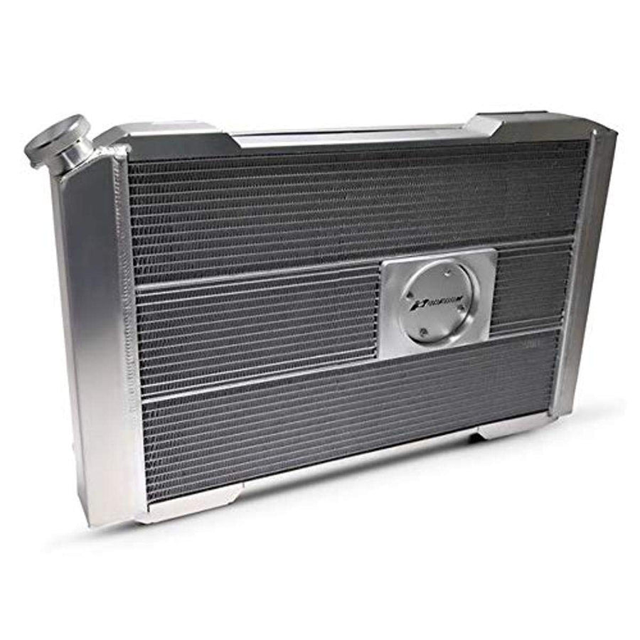 Slim-Fit PFM Radiator, Universal Series, 30-19/64 in W x 18-1/2 in H x 4 in D, Single Pass, Driver Side Inlet, Passenger Side Outlet, Aluminum, Natural, Manual Transmission, Each