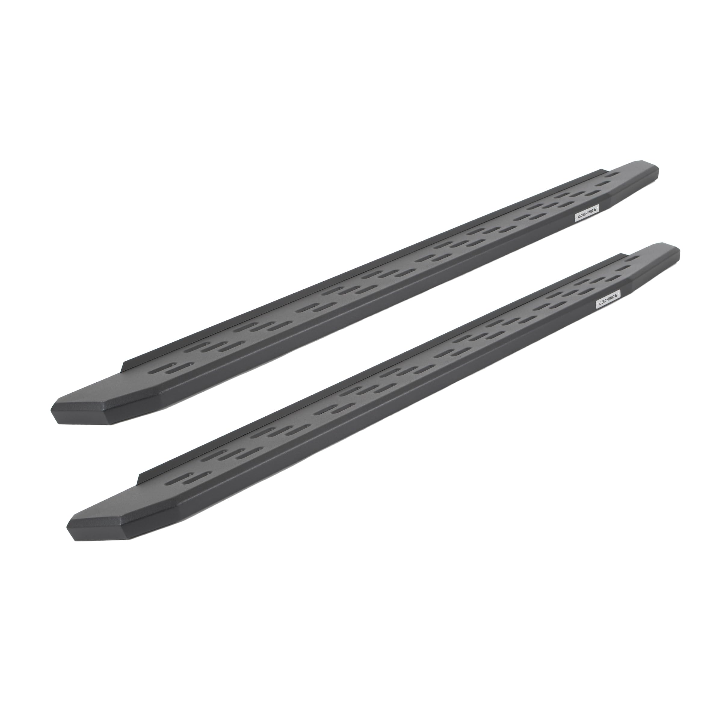 RB30 Running Boards Go Rhino | 73", Galvanized Steel, Textured Black | 69600073PC