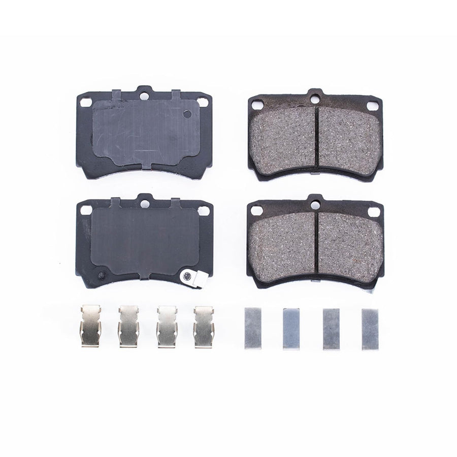 Power Stop Front Brake Kit For Ford Aspire 1994-97 |Kia Rio 2001-02 |Mazda 323 1992-95 |Escort 1991-93 |Protege 1990-98 |Tracer 1991-93 - Ceramic Brake Pads With Installation Hardware, 17-466