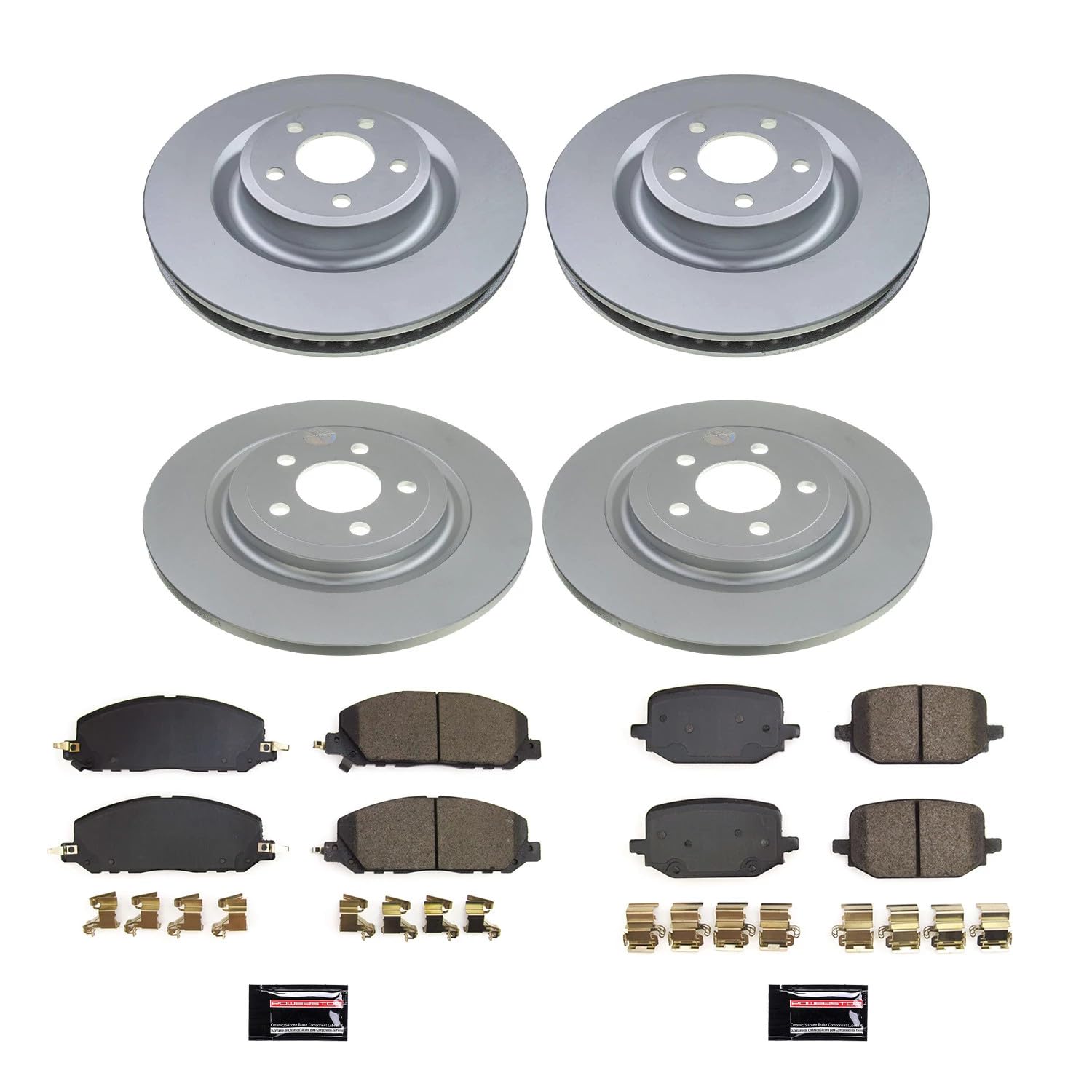 Power Stop CRK8693 Front and Rear Geomet Coated Brake Rotor and Pad Kit For Ford Explorer 2020-2023 [Model Specific]