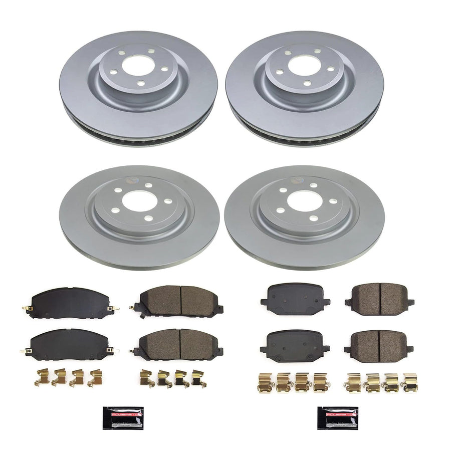 Power Stop CRK8693 Front and Rear Geomet Coated Brake Rotor and Pad Kit For Ford Explorer 2020-2023 [Model Specific]
