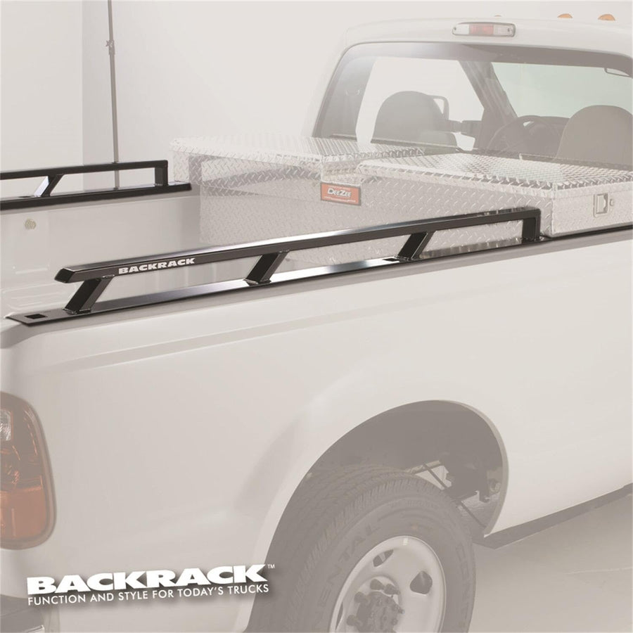 BACKRACK RealTruck Side Rails to use w/ 21" Toolbox | Black, No Drill | 80524TB | Fits 2020-2025 Chevrolet/GMC Silverado/Sierra 2500 HD/3500 HD; 2019-2025 Chevrolet/GMC Silverado/Sierra 1500