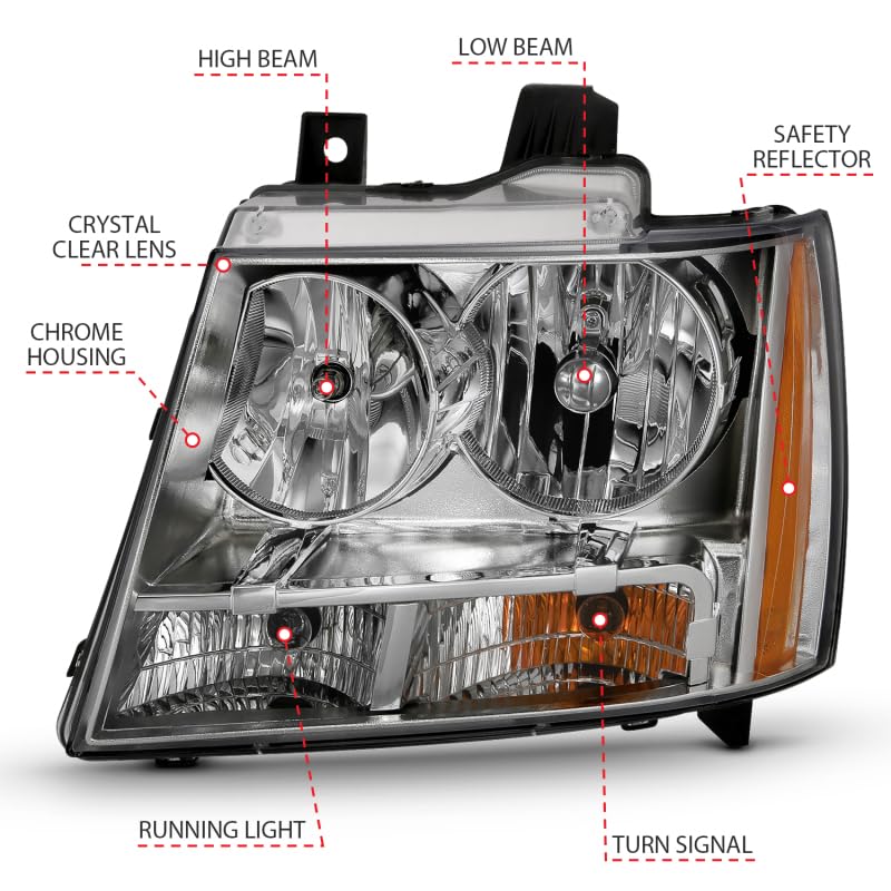 111475 ANZO USA Crystal Headlights fits Chevrolet Tahoe Clear