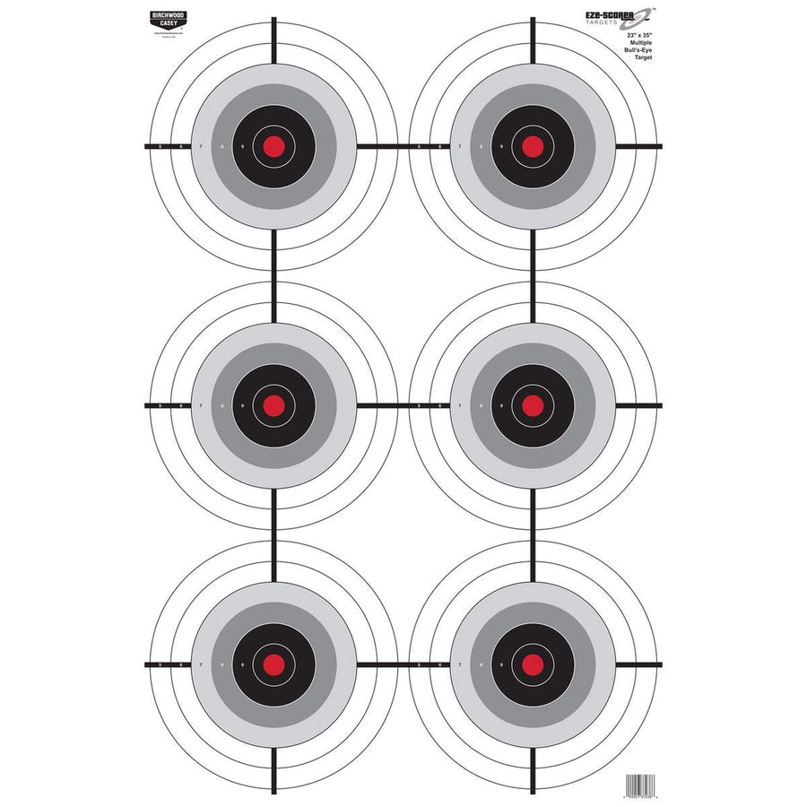 Eze-Scorer BIRCHWOOD CASEY 23" x 35" Multiple Bull's-Eye Shoot-Up Brilliant White Paper Targets for Indoor and Outdoor Use, 100 Targets