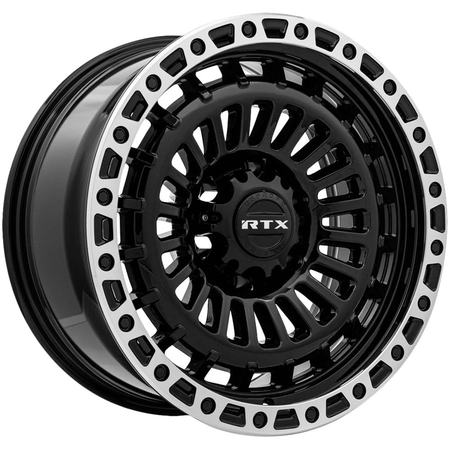MOAB RTX Custom Wheel - 18x9, 0 Offset, 6x139.7 Bolt Pattern, 106.1mm Hub - Gloss Black with Machined Lip Rim