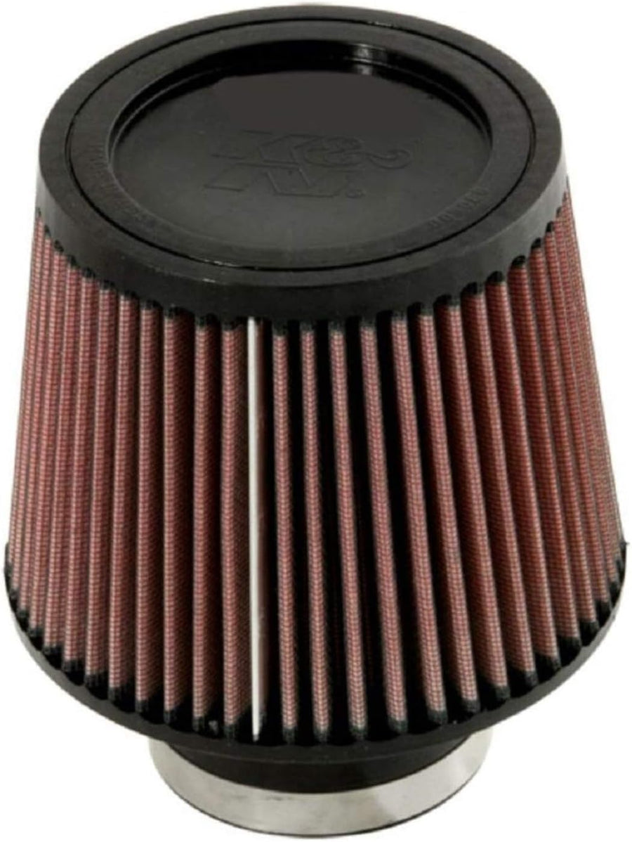 High-Flow K&N Original Lifetime Universal Clamp-On Air Filter: High Performance, Premium, Washable: Flange Diameter: 3 In, Filter Height: 5 In, Flange Length: 1.75 In, Shape: Round Tapered, RU-5176