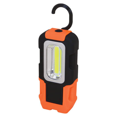Performance Tool W2326 LED Worklight Heavy Duty 150 Lumen with Magnetic Base and Swivel Hook, Red Flasher, 2.5 Hour Runtime - Batteries Included